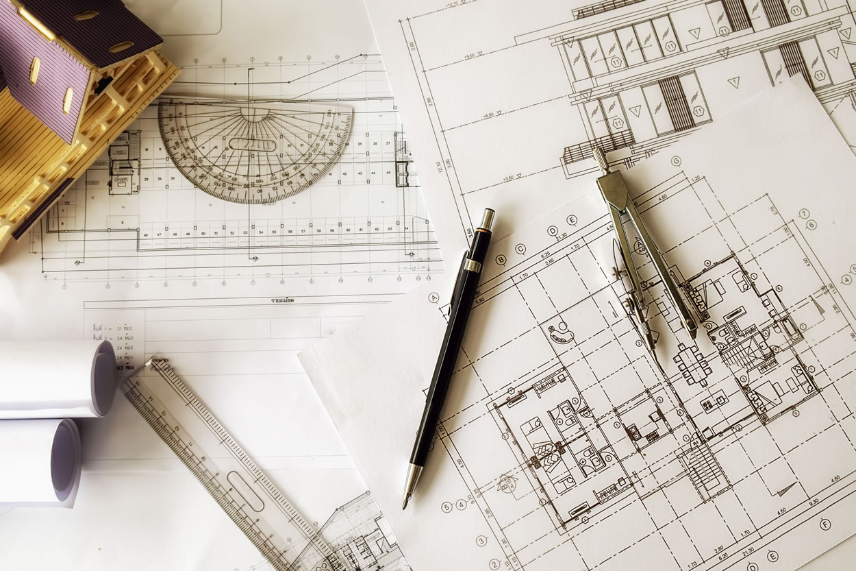 image-engineering-objects-workplace-top-view-construction-concept-engineering-tools-vintage-tone-retro-filter-effect-soft-focus-selective-focus